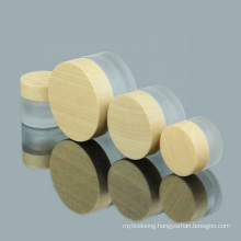 Custom Glass Cosmetic Cream Jar Wholesale Frosted Glass Cream Jar with Water Transfer Printing Cap